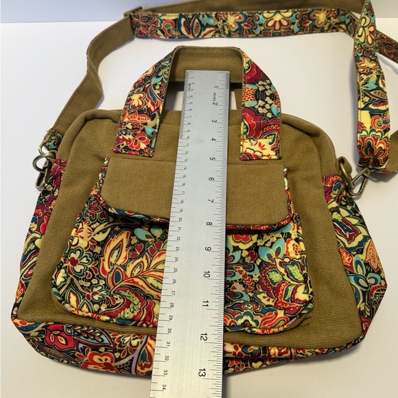 Black Butterfly Canvas Crossbody Handbag bohemian style - Picture 11 of 11